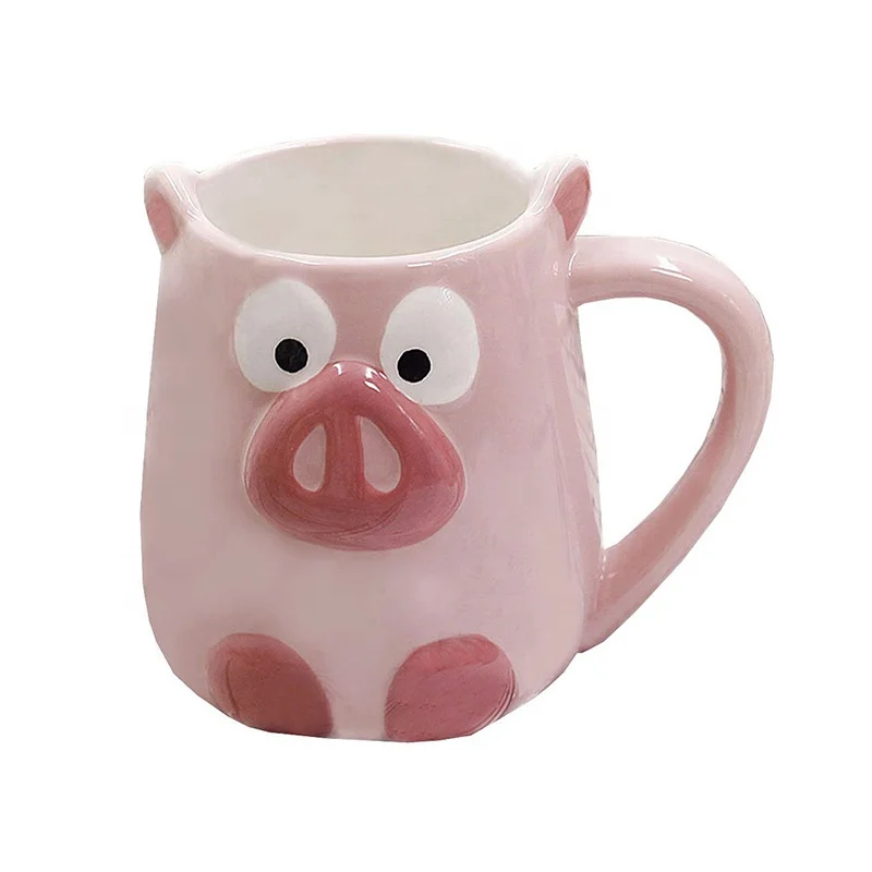 hot seller pig chicken 3D shape  personalized ceramic blank coffee  mug sublimation