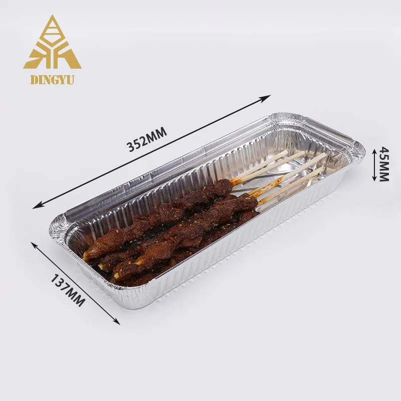 Loaf Thickened Square Tin Foil Box Barbecued Crayfish Wrapped Barbecued Fish One-Off Aluminum Takeout Meal Box