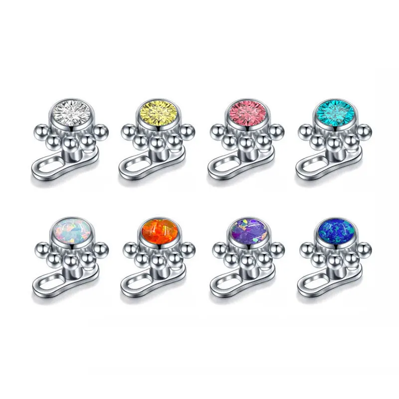 ASTM F136 Titanium Micro Dermal Anchor Top Set With Base Dermal Piercing Hide In Skin Dermal Piercings Body Jewelry