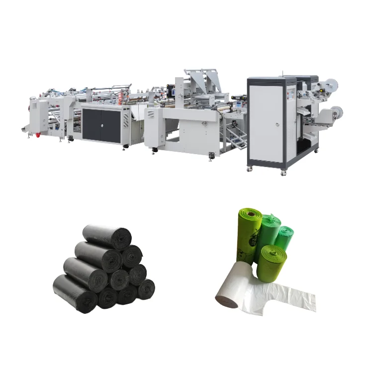 Двойной V-образный складной перфорированный плоский мешок для мусора на рулонах