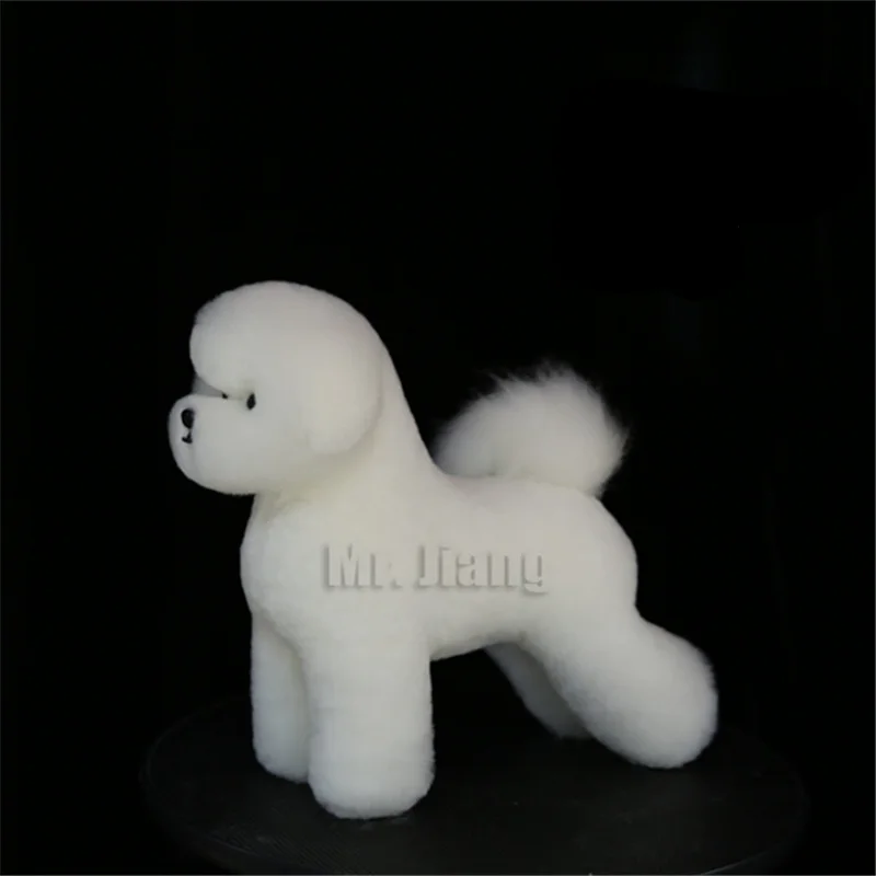 Mr.Jiang Bichon Model Dog Wig used for the practice of grooming skills Bichon Fur In White (NO Mannequin)
