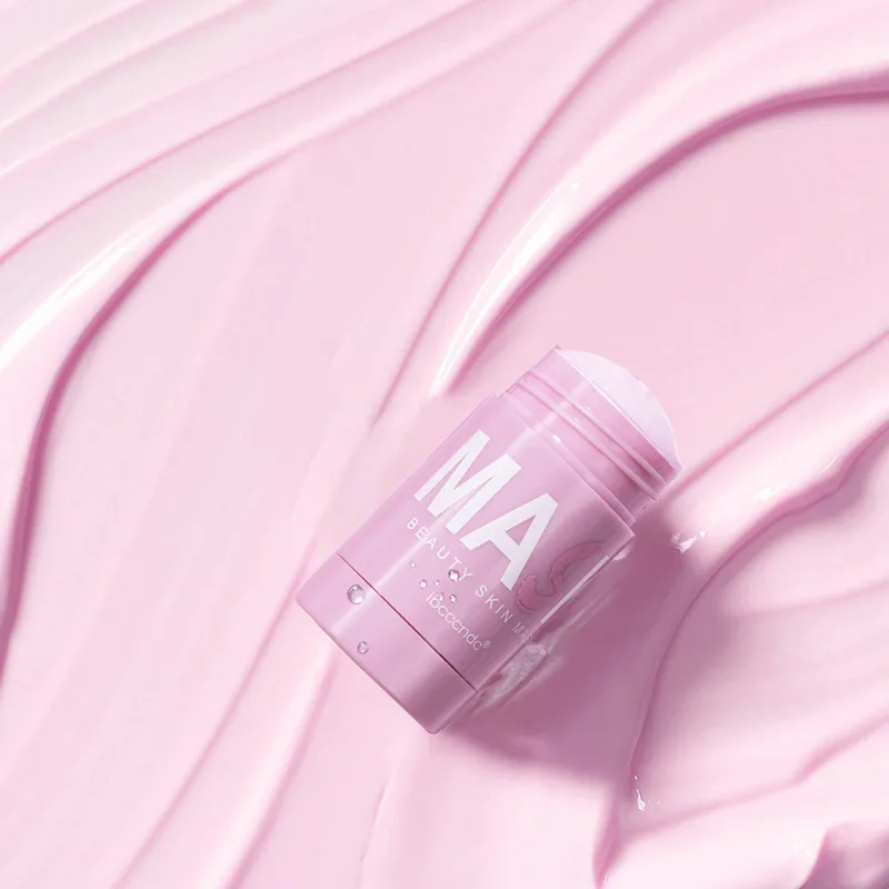 
40g Organic Natural Mud Face Mask Pink Purifying Skin Care Clay Face Mask Deep Cleansing Oil Control Mask Stick 