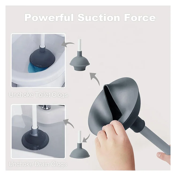 2 In 1 Toilet Plunger and Bowl Brush Combo Hidden Toilet Plunger and Brush with Holder for Bathroom Deeply Cleaning