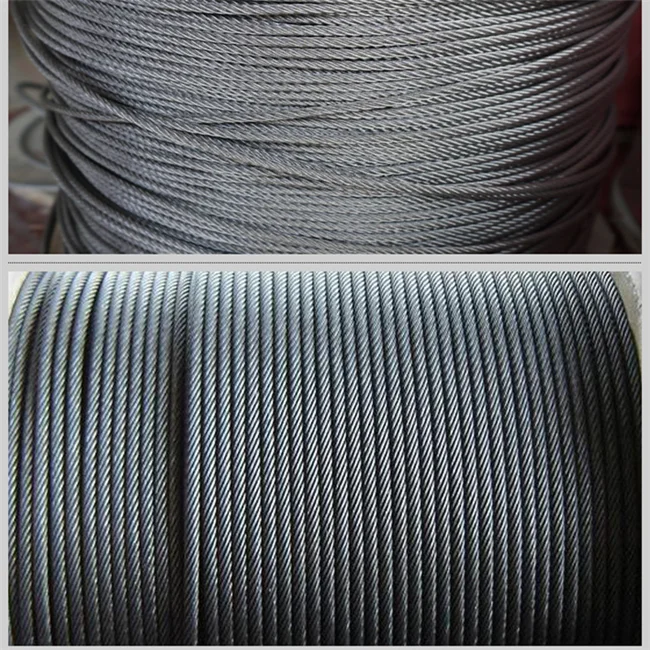 1570mpa -1770mpa 9.5-15mm 6X36+FC/IWRC/IWS Ungalvanized Steel Wire Rope