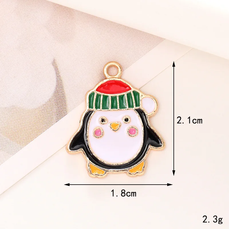 Zinc Alloy Enamel Christmas Charms Gold Plated Tree Charms Reindeer Charms DIY for Jewelry Making