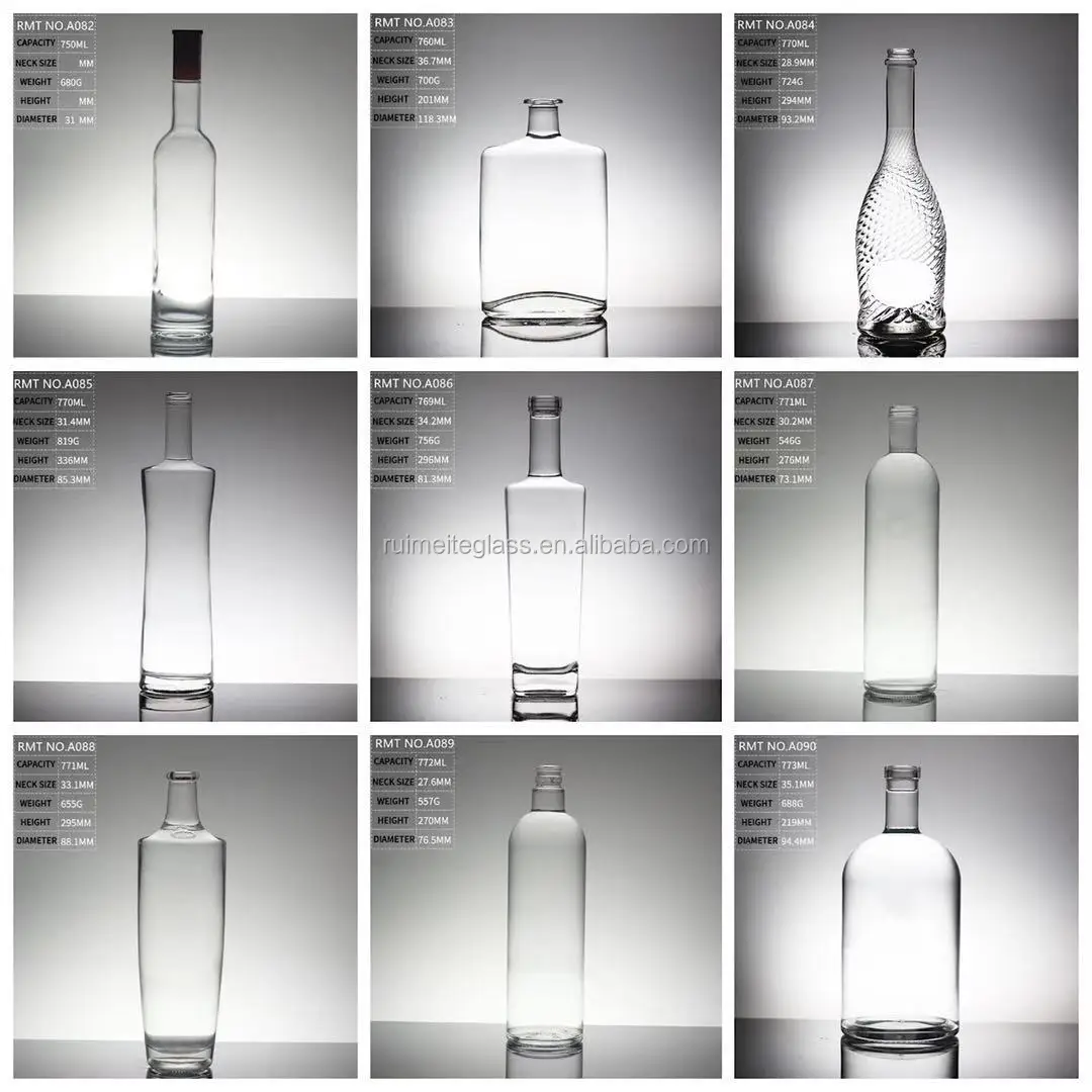1 liter liquor bottle empty glass alcohol bottles spirit bottle wholesale