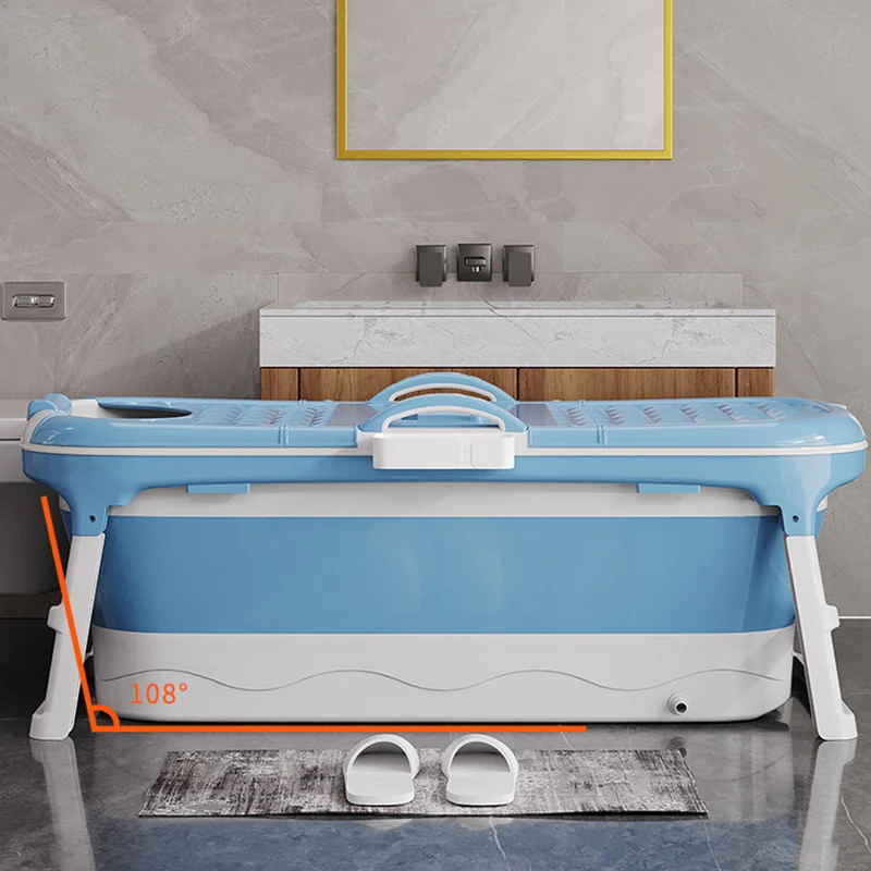 Wannuo 2024 New Big plastic bathtub more comfortable 1.5m portable plastic foldable bathtub adult with massage roller