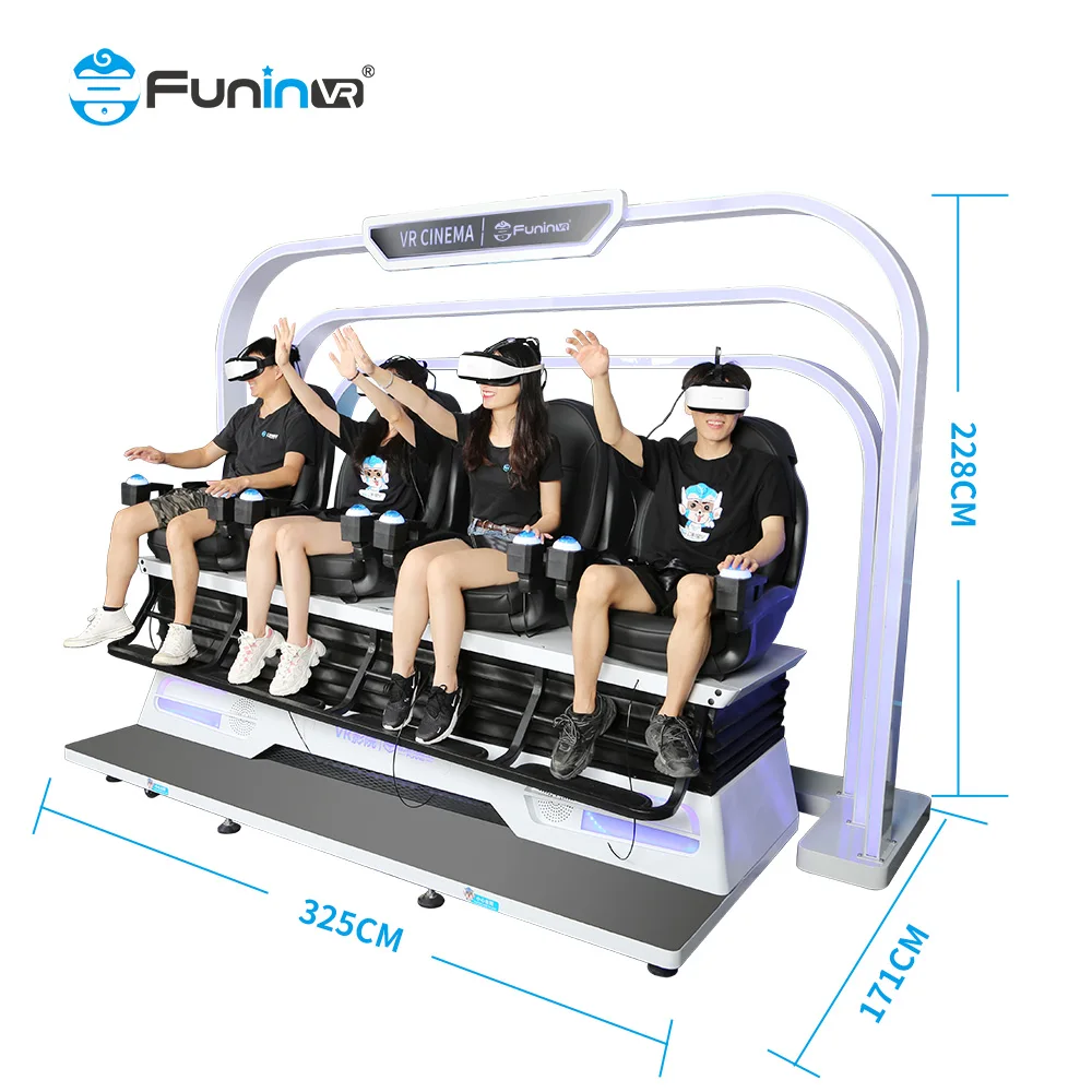 Virtual Reality simulation rides 4 seats 9d 360 vr cinema motion Chair Shooting Interactive Games For kids Room
