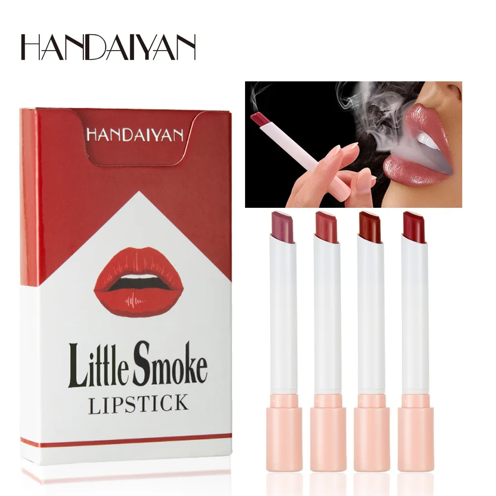 HANDAIYAN Wholesale Slim Trendy Microscopic Long Lasting Natural Waterproof Lipstick Smoke Packing Waterproof Matte Lipstick