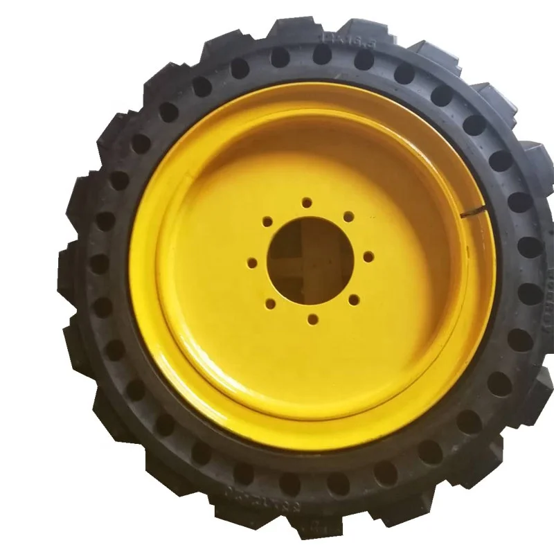 Factory price OTR solid 12x16.5 33X12-20 skid steer loader tyres with rims for Bobcat