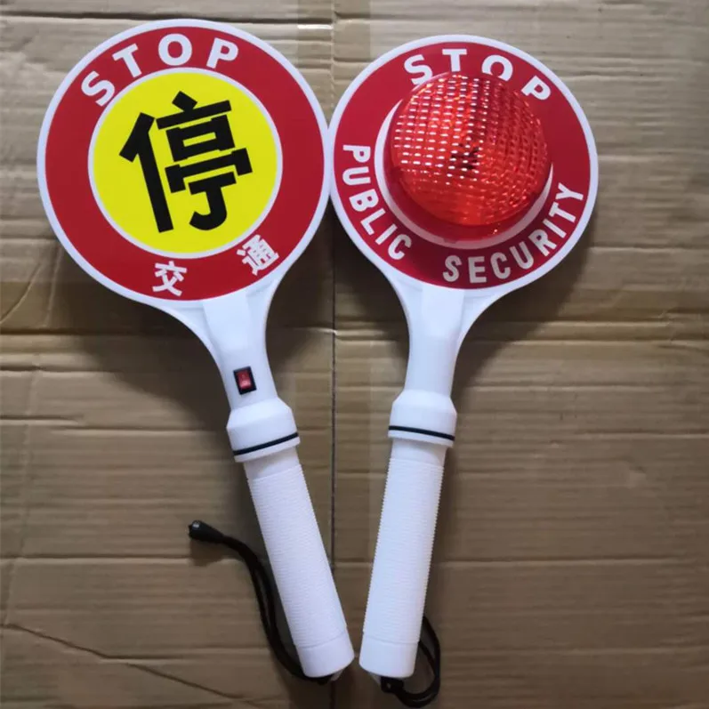 
LED stop warning light handheld stop sign board 