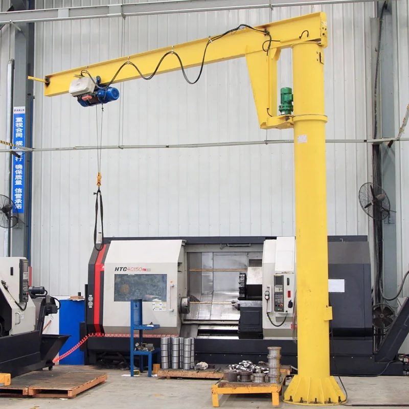 Base Mounted 3 tons 270 Degree Rotation Lift Jib Crane Boom Length 5m Lifting Height 3m