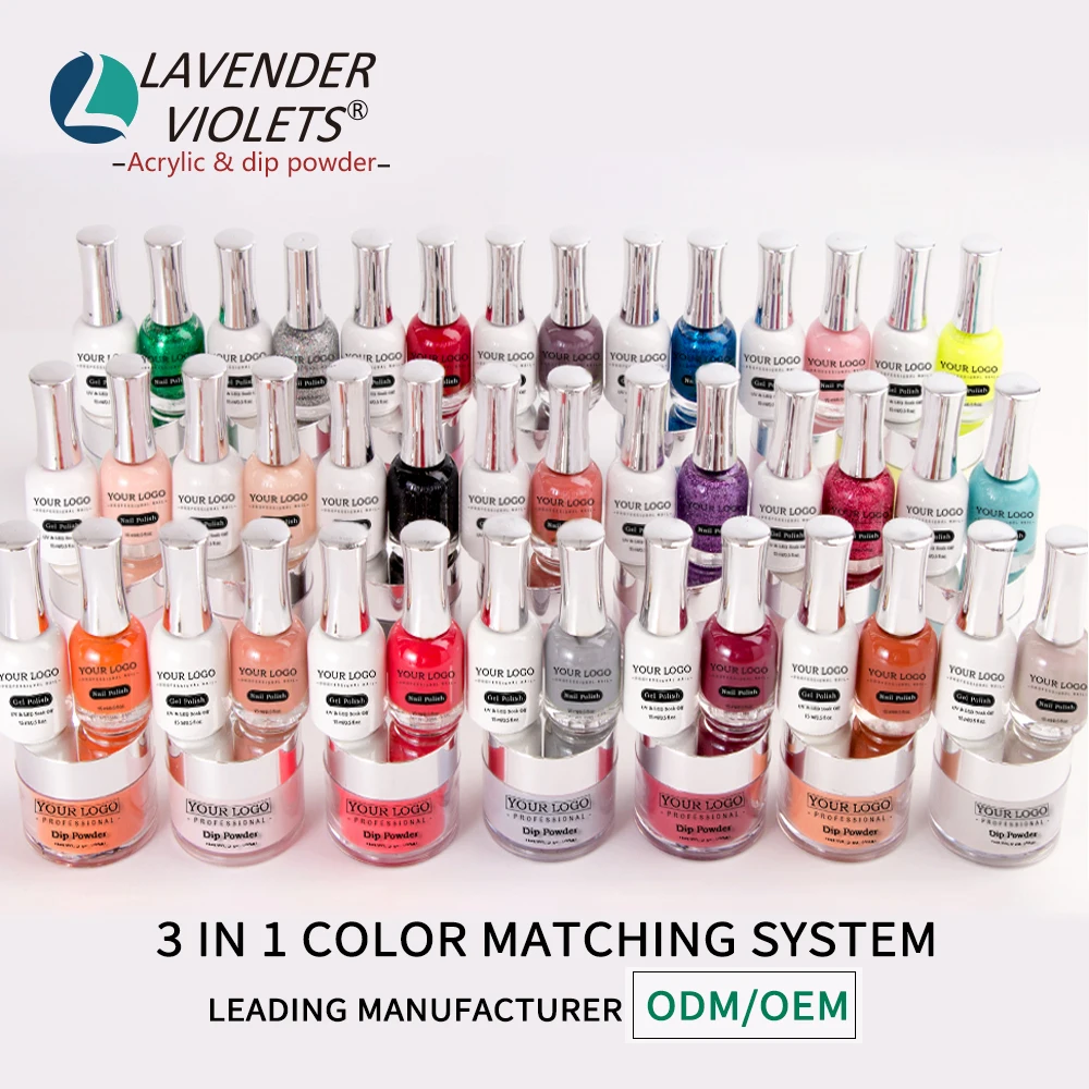 Factory wholesale 3 in 1 Acrylic Dipping Powder 1000 colors acrylic nail dip powder Fast Drying within 5s