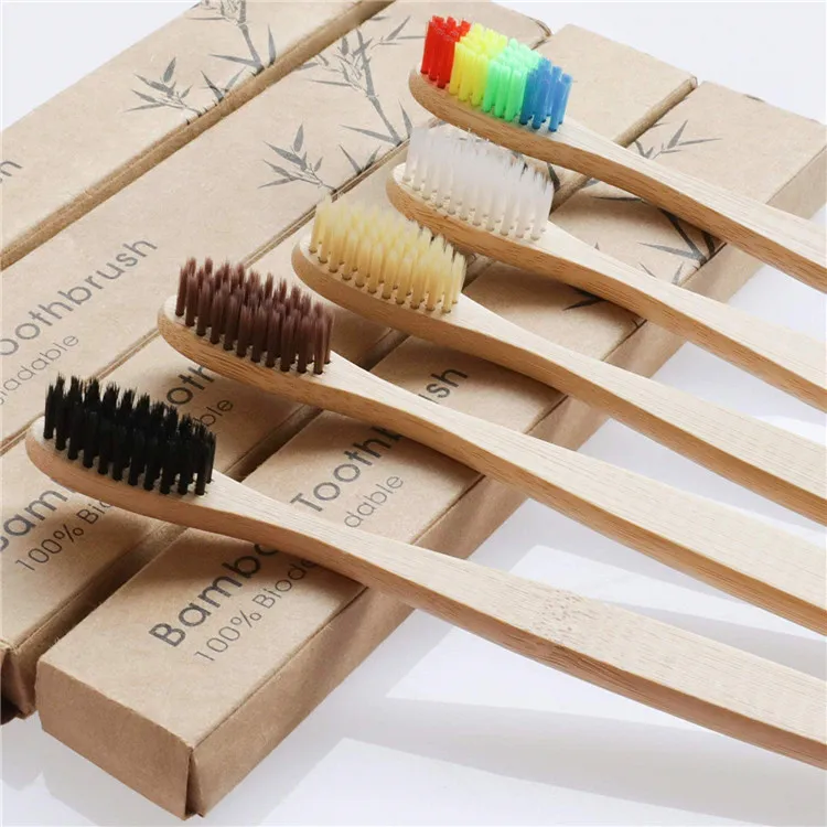 New Design High Quality Free Sample ECO Friendly 100% Biodegradable Natural Organic Bamboo Tooth Brush Toothbrush For Hotel
