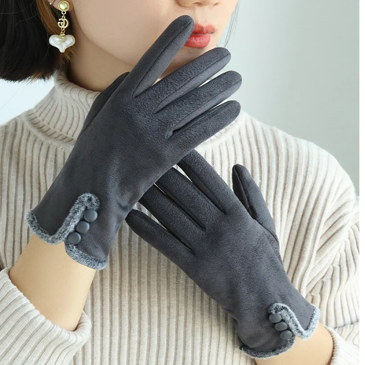 Women acrylic gloves and girl fashion finger gloves for outdoor nylon gloves