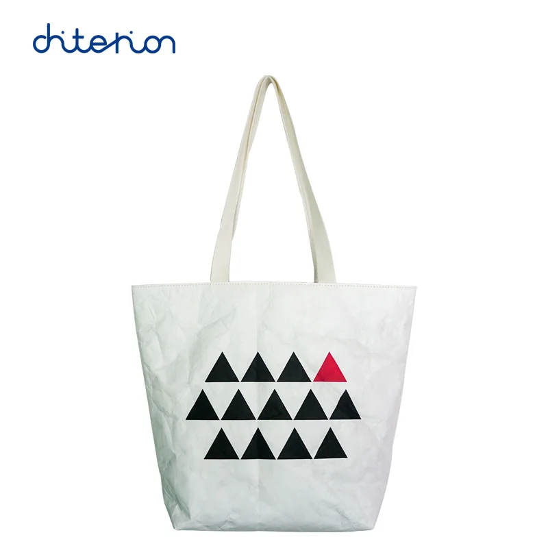 Chiterion Reversible Tyvek Tote Bag Wholesale Custom Recycled Waterproof Dupont Women Tyvek Paper Shopping Bag With Custom Logo
