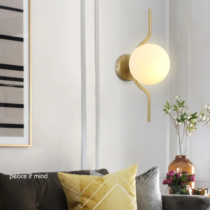 Modern Gold Wall Sconce Lighting Retro Vintage Copper Wall Lamp Design Wall Decor Light For Bedroom Hotel