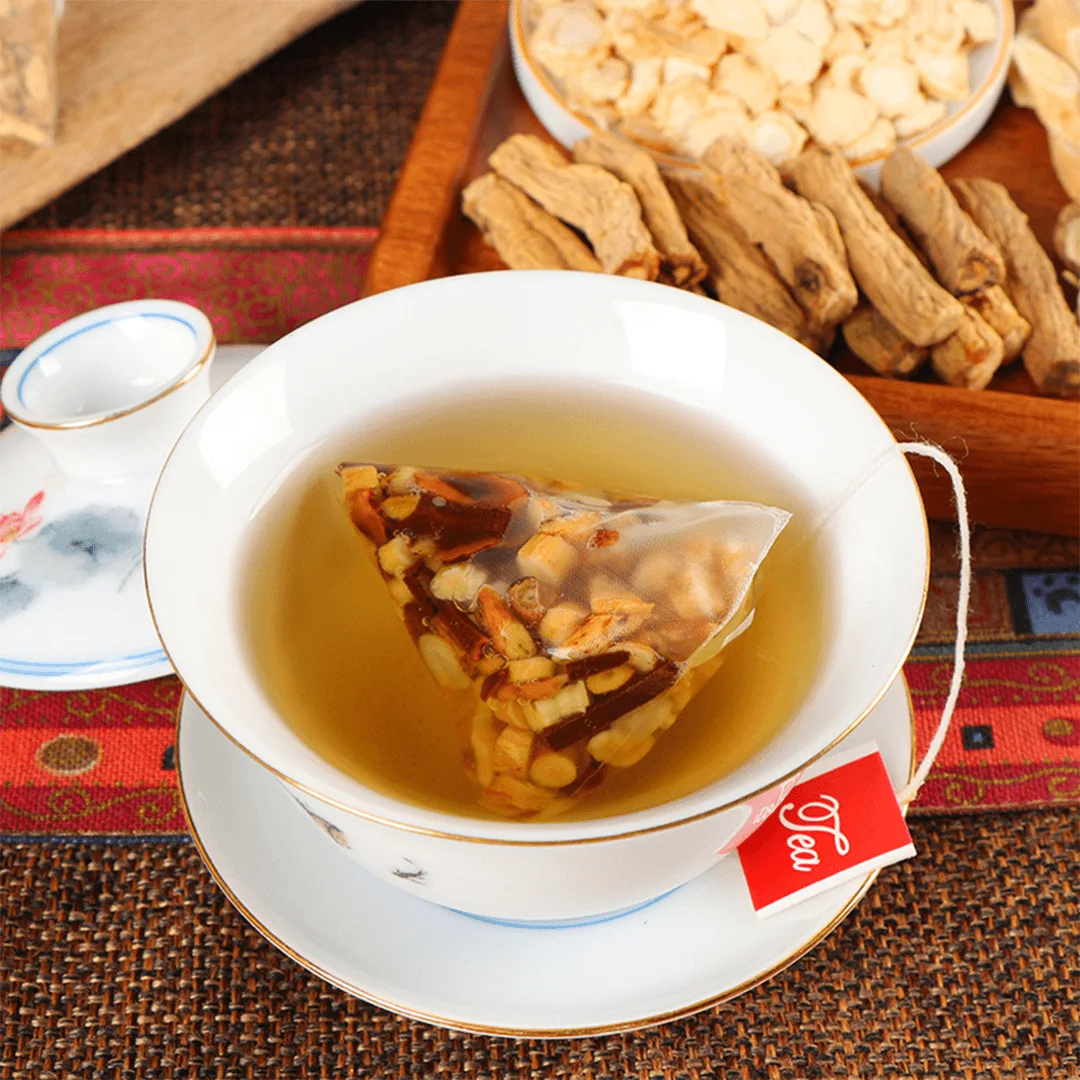 OEM RadixEnergy Four Treasure Tea Huang Qi Dang Shen Mai Dong American Ginseng Energy Tea Reishi Mushroom