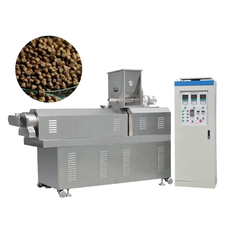 Pellet Size 1-12mm Animal Floating Fish Feed Pellet Making Machine 180-200kg/h Pet Food Mill Extruder Machine