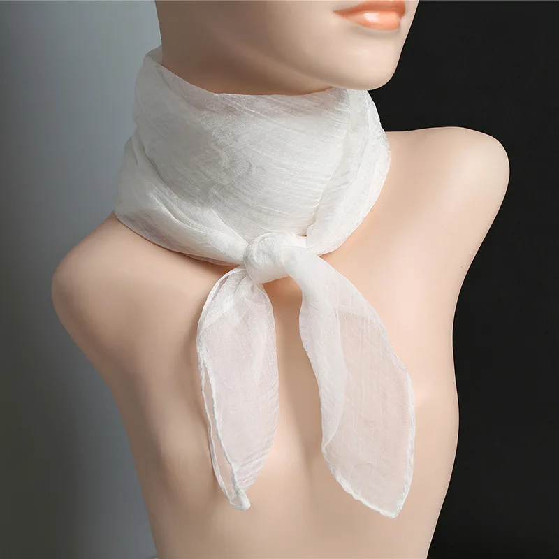 FIONA 70*70cm In Stock Wholesale New Summer Women Scarf Big Fashion Ladies Neck Square Chiffon Silk Scarf