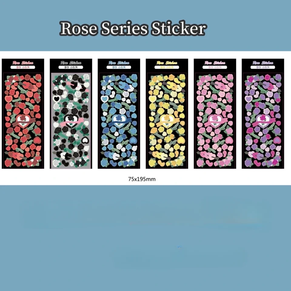 1 Sheet Korean Flower Rose Stickers Grass Imagination Series Plants Floral Diary Scrapbooking Decoration Sticker Stationery