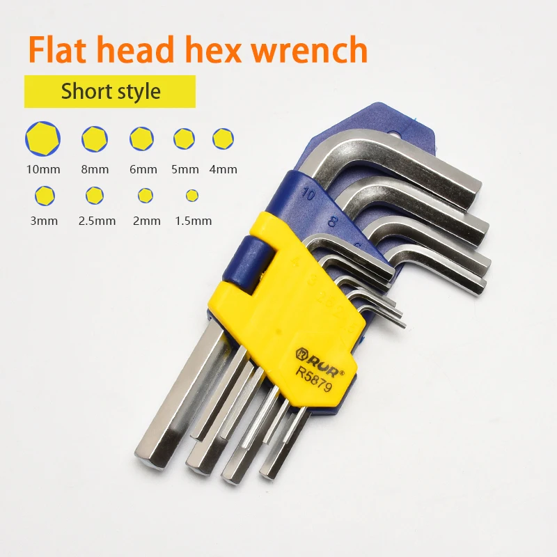 9PCS Allen Keys L Type Hex Wrench Flat Ball Star Torx Head Spanner CR-V Hexagonal Wrench Set Multifunction Hand Tools