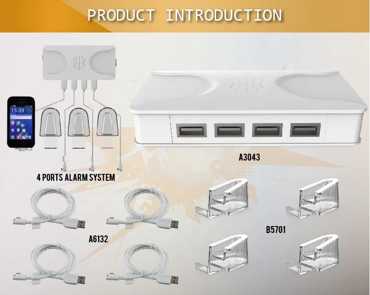 INSHOW Micro USB Smart Phone Security Alarm and Charge Spring Cable