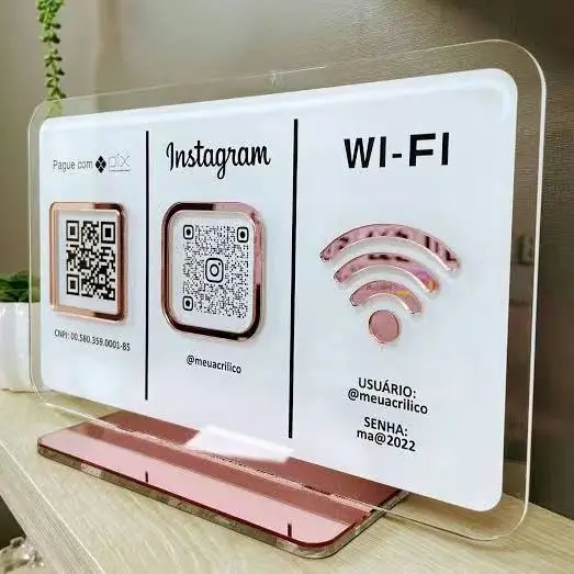 custom acrylic plexiglass pmma menu QR code display stand holder for coffee shop store nail polish beauty salon restaurant club
