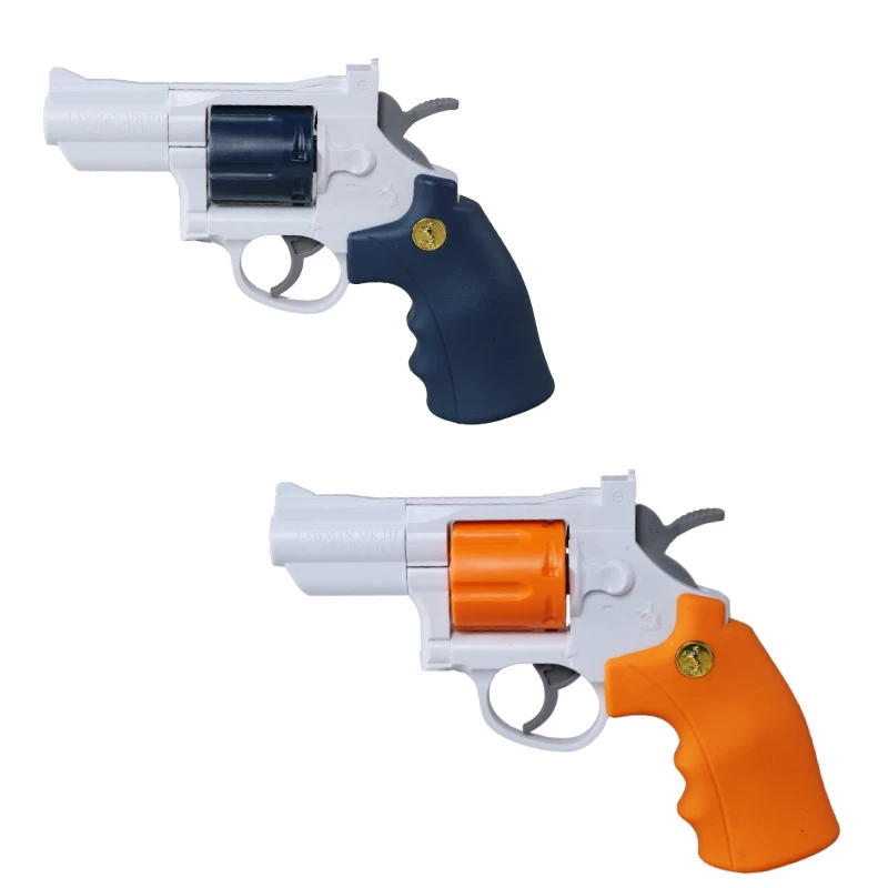 Indoor kids simulation manual launch 10-meter distance revolver soft bullet gun toy eva soft bomb model pistol toys for boys