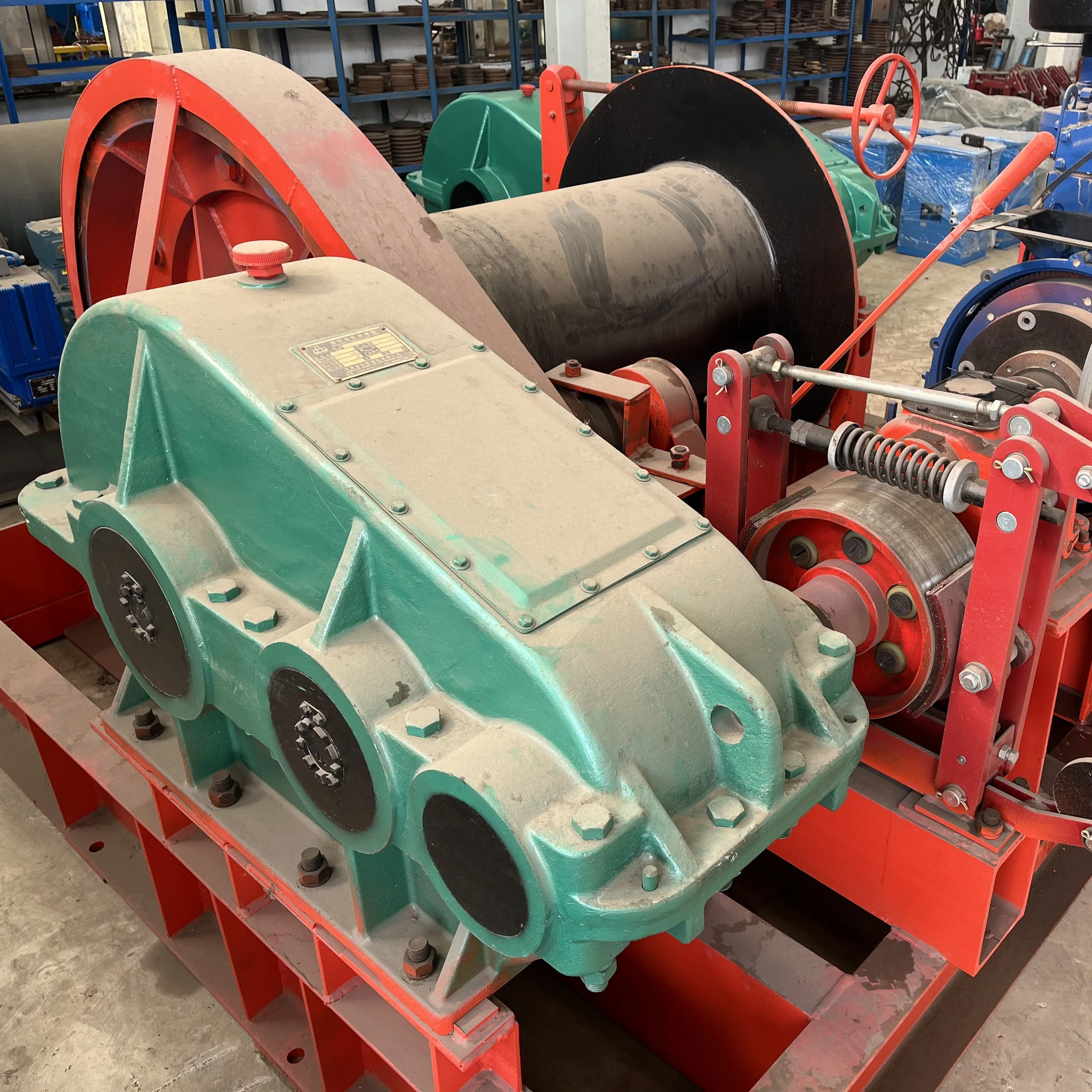 Supply 5 Ton shaft driven diesel engine powered Lifting Cable Puller Drum Winch