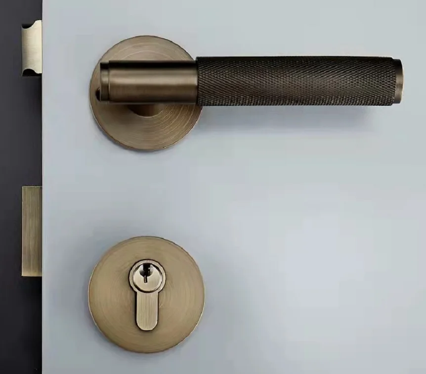 Luxury Europe style market Brass material Mortise Door Lock Set Handle Door Knob brass passage lever set for room and house door