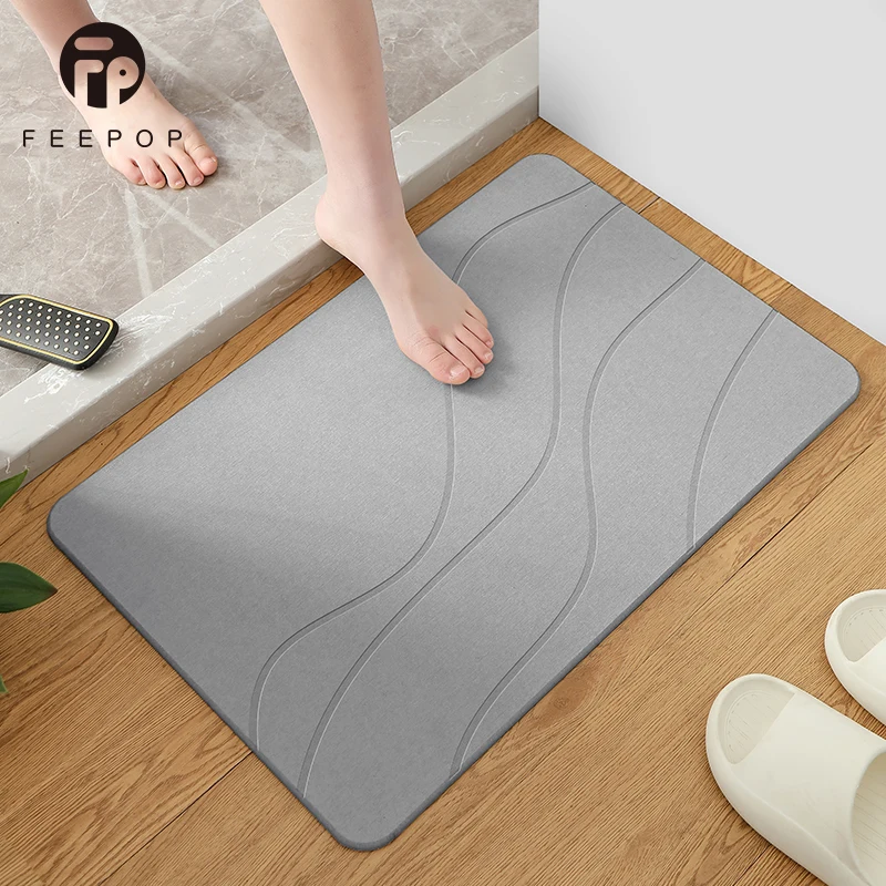 Absorbent Diatomite Bathroom Mats Stone Diatomaceous Bath Mat