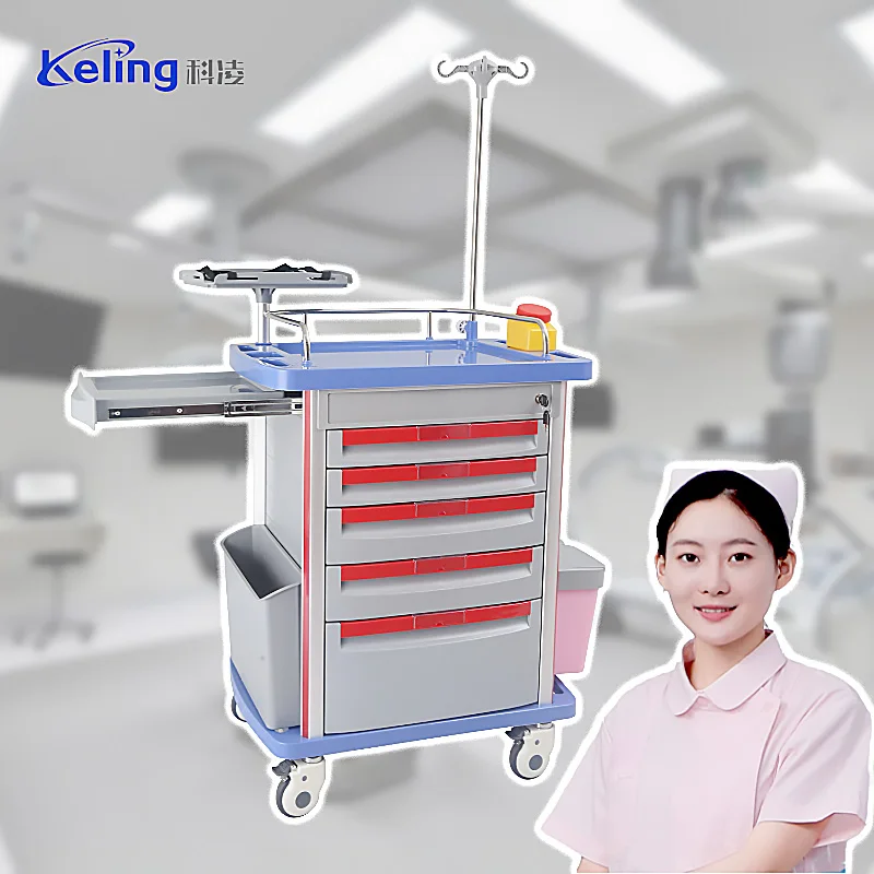 Factory Price ABS Hospital Trolley Cart Multi-functional Medical Delivery Trolley Cart for Clinic
