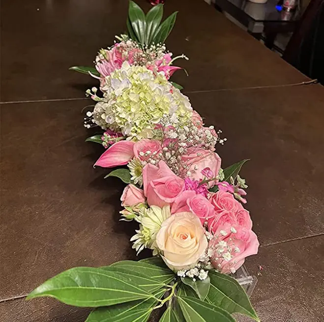 Rectangular Floral Centerpiece Low Decorative Rectangular Flowers Clear Acrylic Modern Vases for Dining Table