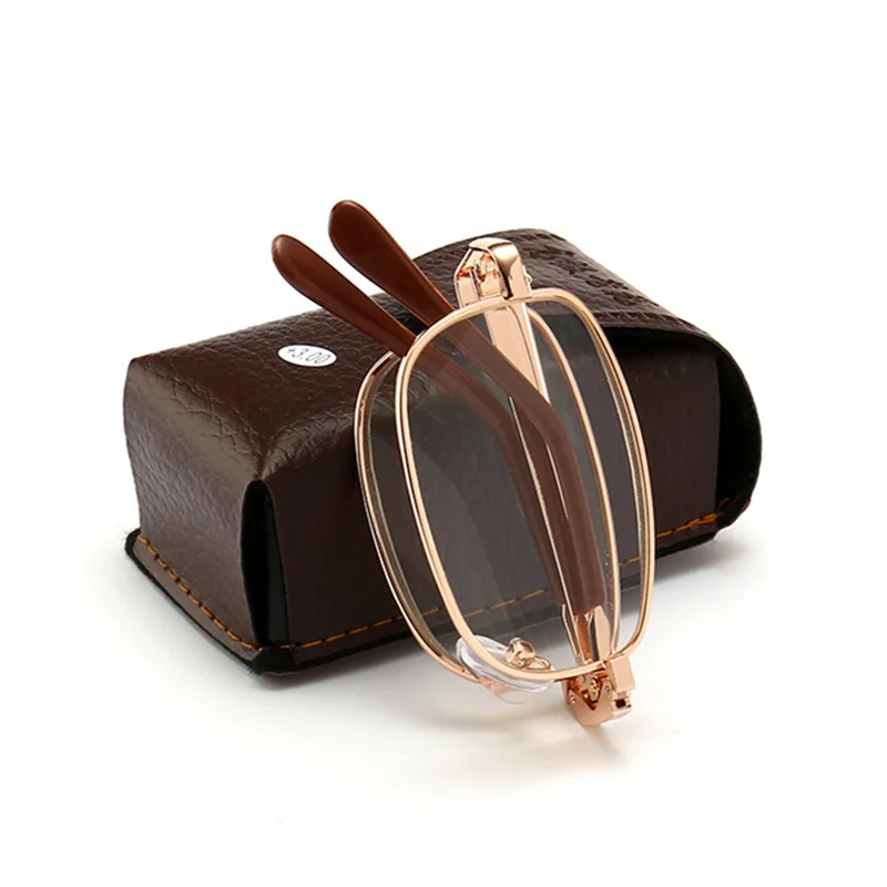 Складные очки для чтения, металлические дальнозоркости складные очки диоптрий + 1,0 1,5 2,0 2,5 3,0 3,5 4,0 пресбиопические очки