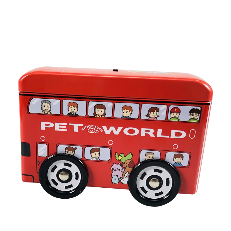 
New Gift Decoration Hot Lovely High Quality Small Storage car bus metal tin box 