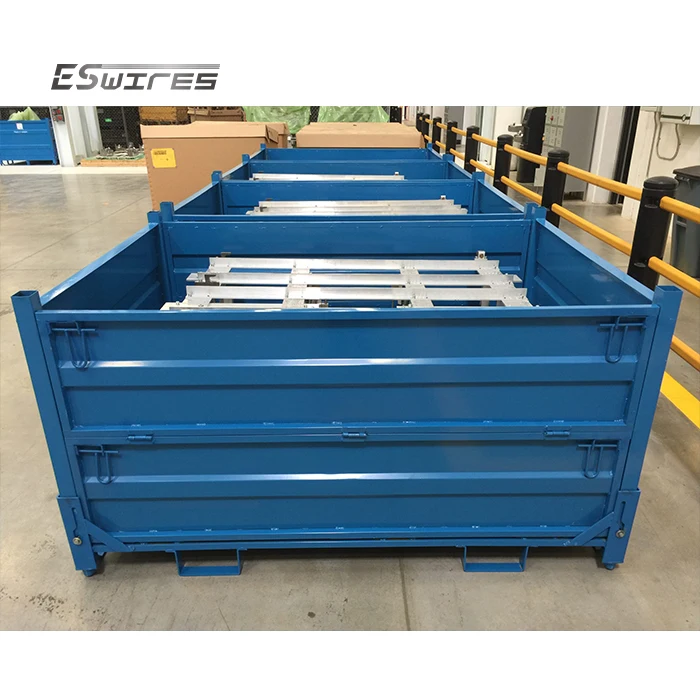 Adjustable Auto Industry Storage Stacking Heavy Duty Folding Sheet Metal Steel Storage Bins