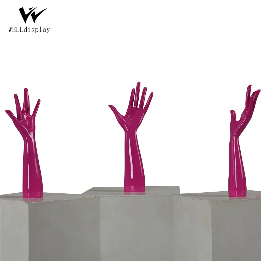 Fashion Gloss White Jewelry glass display female Fiberglass Mannequin Hands for glove