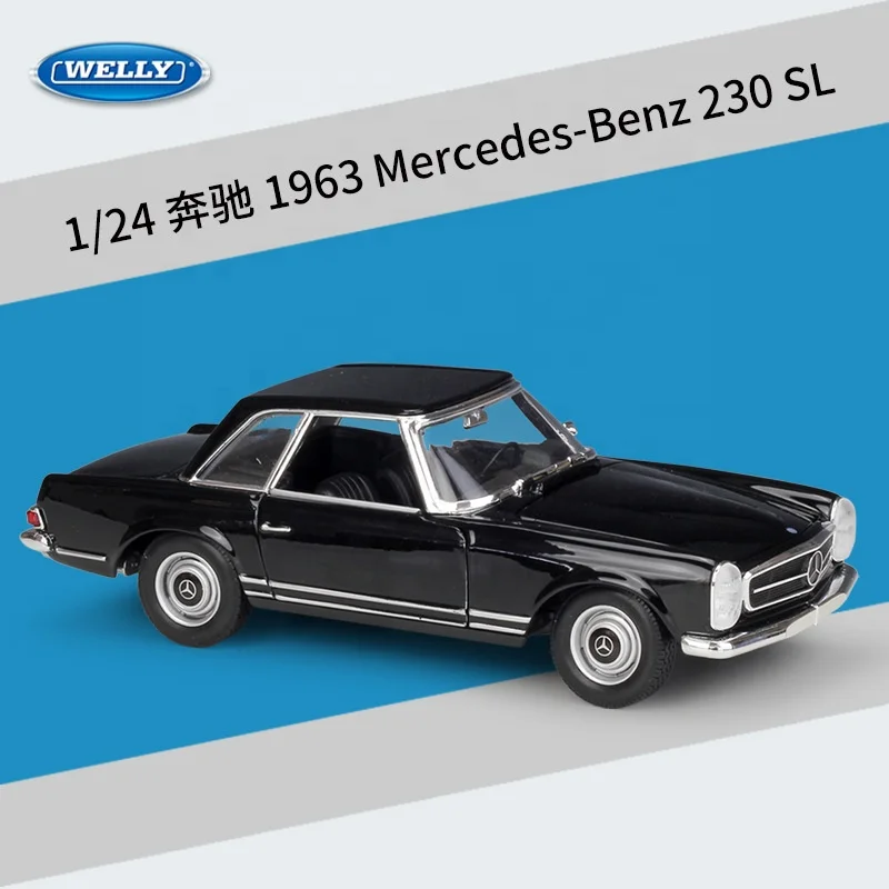 1963 Diecast Model Cars WELLY Benz1:24 230SL Car Simulated Alloy Car Model Collection Display Gifts Toy Wholesale