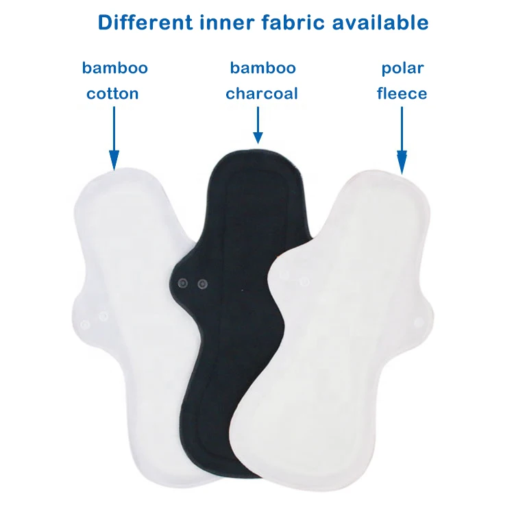 Absorbent lady cloth menstrual pad  Reusable washable bamboo fleece reusable women sanitary napkin cloth