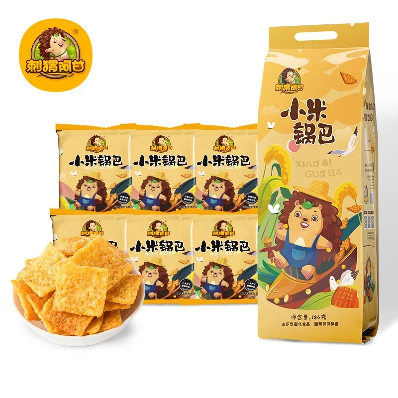 
Puffed food guoba Millet rice products 186g with 12bags inside 