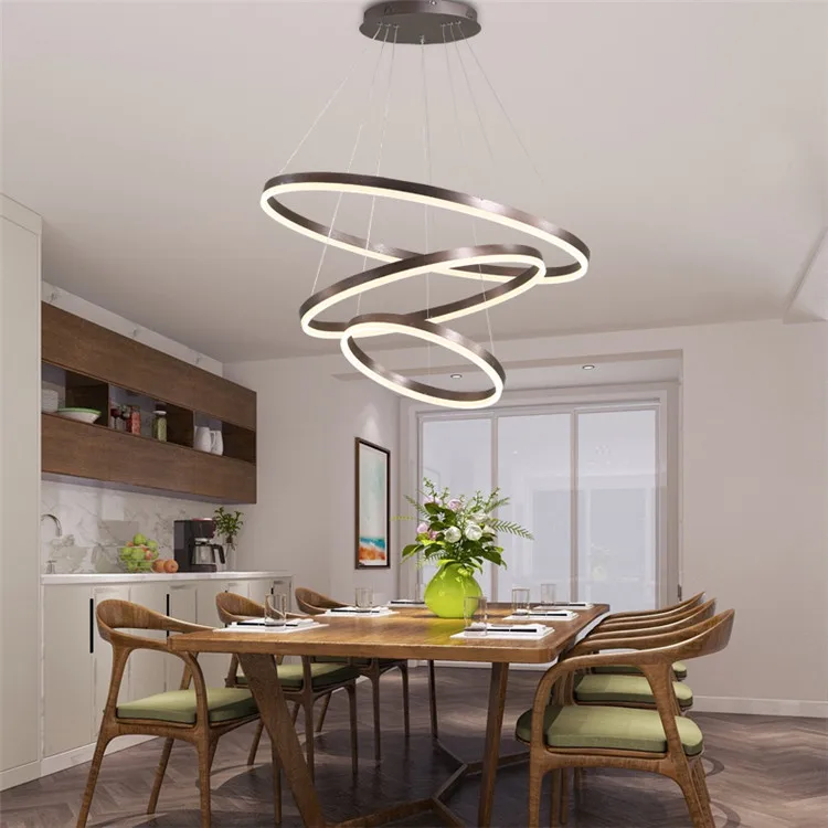 JYLIGHTING подвесное освещение для домашнего декора круглые кольца светодиодные подвесные светильники гостиной спальни столовой Подвесная лампа