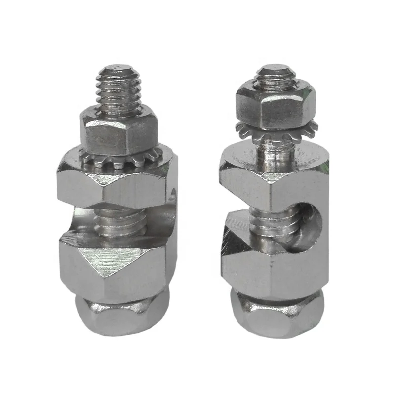 Electrical PV Mounting Cable Solar Grounding Clips Copper Earth Clamp With Screw