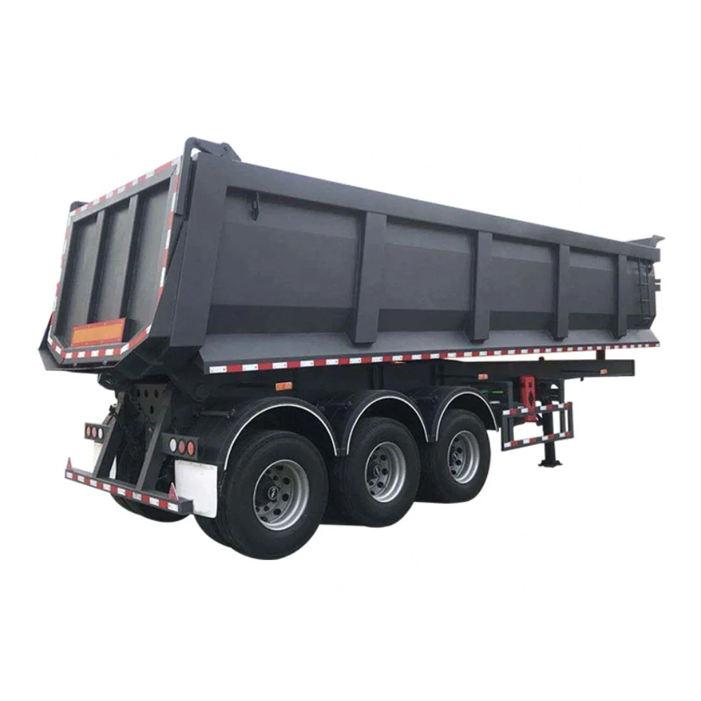3 Axle U-Shape 40-60ton Aggregate Hydraulic Cylinder End Dumper Rear Dump Tipper Semi Truck Trailer