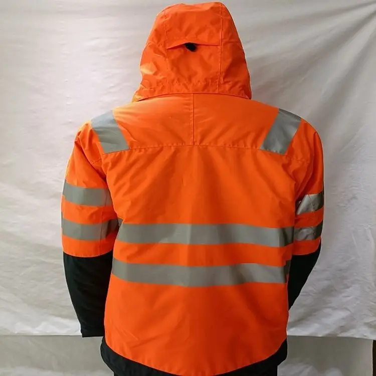 Reflective Safety Jacket Polyester Oxford Fabric Internal Pu Coated Waterproof And Breathable Reflective Jacket