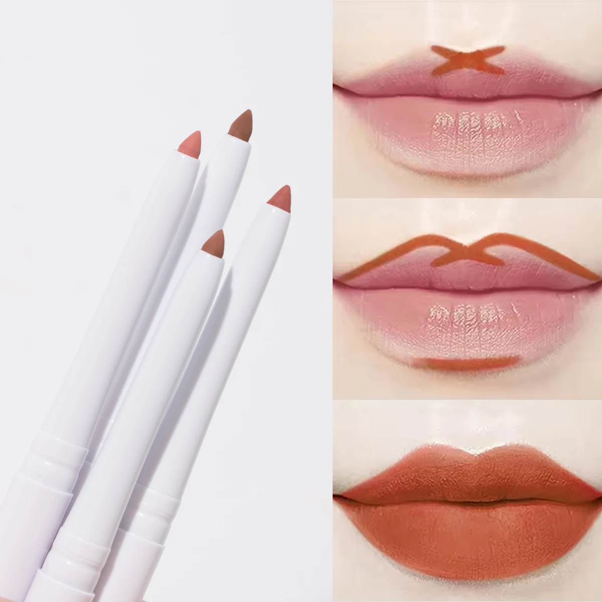 High Quality Pigmented Lip Liner Pencil With Brush And Sharpener Custom Logo Vegan Waterproof Creamy Lip Liner Private Label