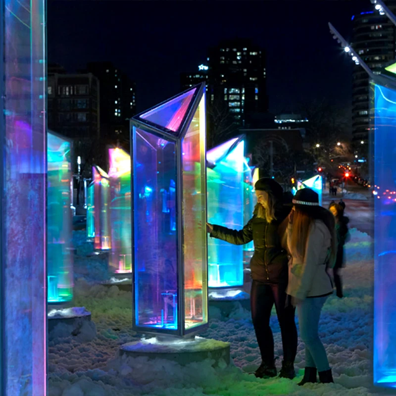 Panoramic Colorful Laser Prism Lighting Outdoor Square Attractions Motif Lights