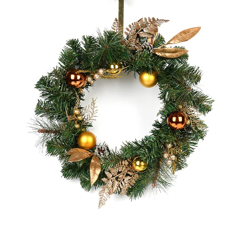 Elk Rattan Wall Hanging for Winter Christmas Pine Needle Wreath Door Decoration for Hotels Shops Indoor Window Wall Display