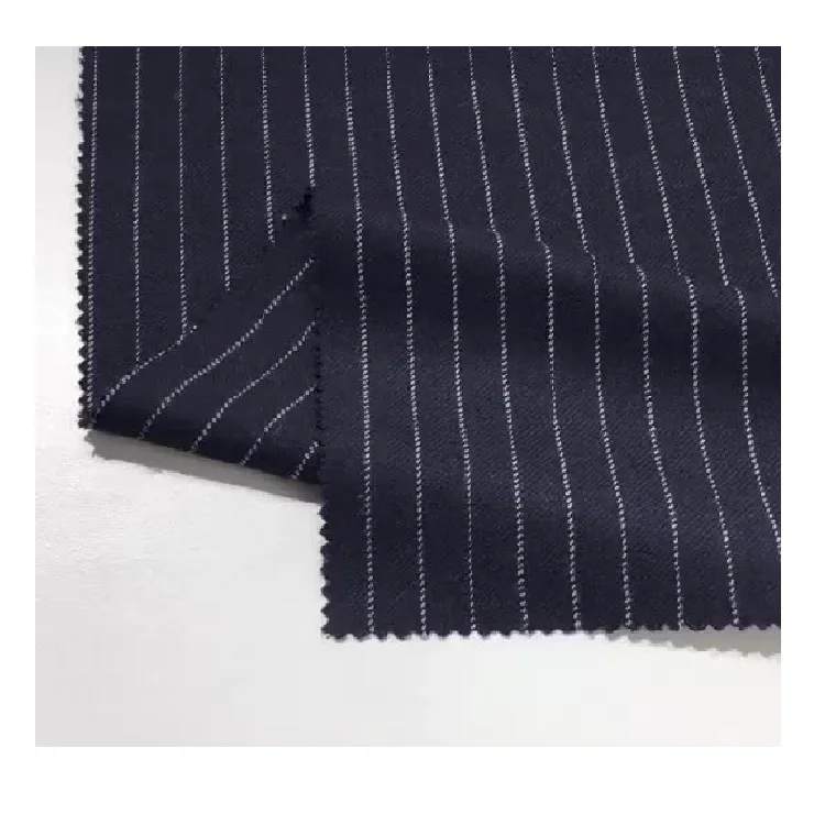 250gsm Plaid Woven Yarn-Dyed Malden Wool Fabric 30%Wool 20%Rayon 50%PolyesterSingel Sided Stripe Smooth Wool Fabric for Suit