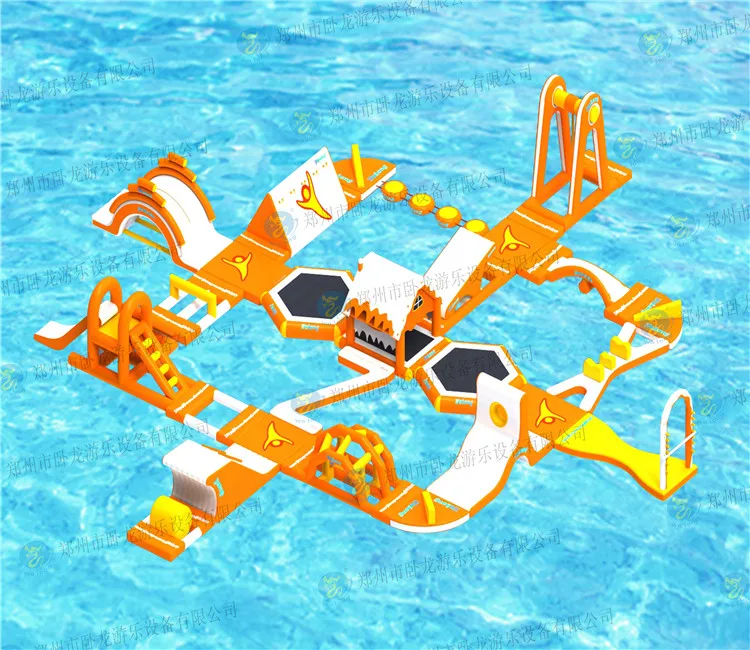 Wolong New colorful inflatable floating water park TUV CE commercial PVC design water park equipmentaccept customization